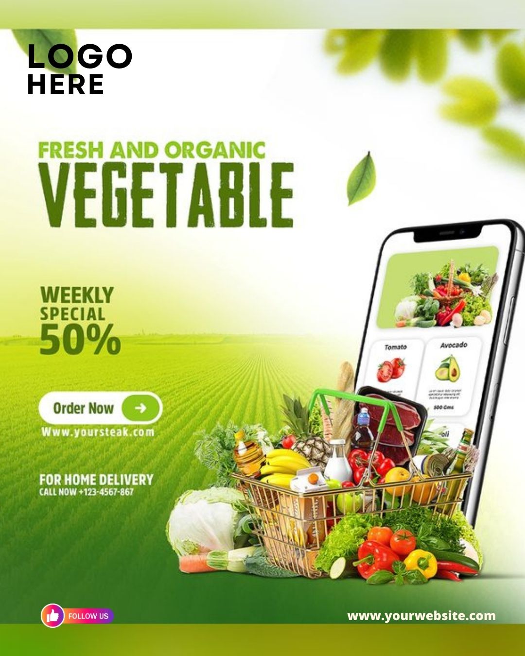 vegetable related social media banner